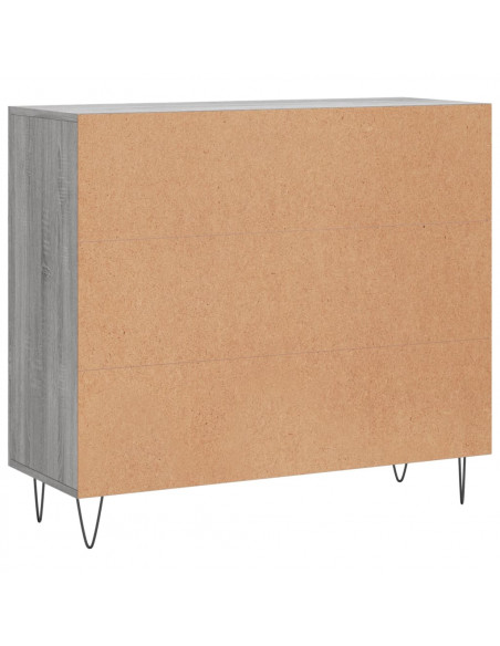 Credenza Grigio Sonoma 90x34x80 cm in Legno Multistrato