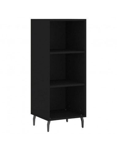 Credenza Nera 34,5x32,5x90 cm in Legno Multistrato