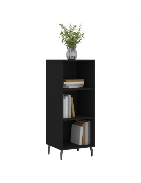 Credenza Nera 34,5x32,5x90 cm in Legno Multistrato