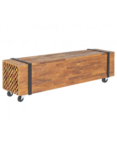 Mobile Porta TV 110x30x32,5 cm in Legno Massello di Teak