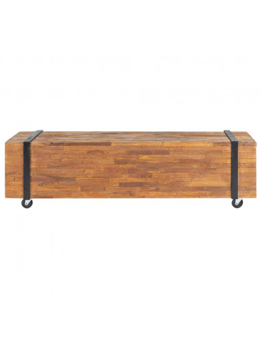 Mobile Porta TV 110x30x32,5 cm in Legno Massello di Teak