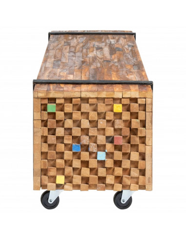 Mobile Porta TV 110x30x32,5 cm in Legno Massello di Teak