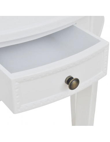 Tavolo Consolle con Cassetto Semicircolare Bianco