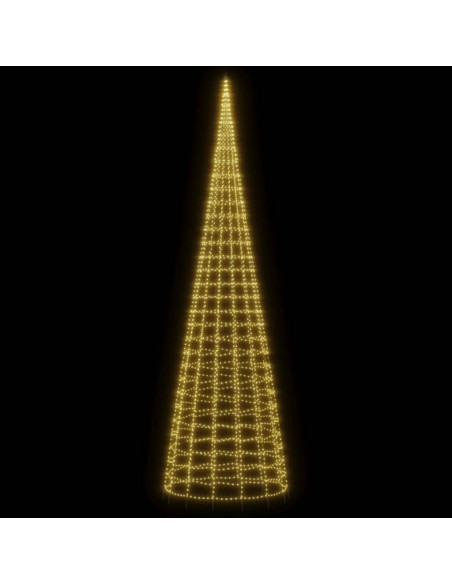 Luce Albero di Natale su Pennone 3000LED Bianco Caldo 800cm