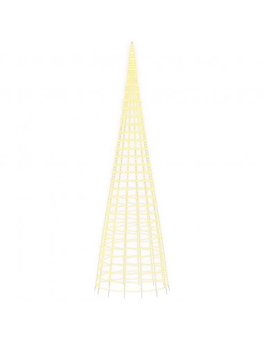 Luce Albero di Natale su Pennone 3000LED Bianco Caldo 800cm