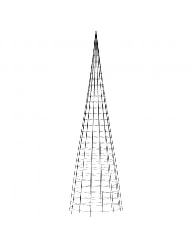 Luce Albero di Natale su Pennone 3000LED Bianco Caldo 800cm