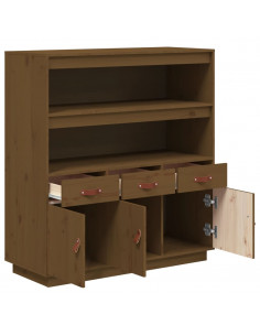 Credenza Miele 100x40x108,5 cm in Legno Massello di Pino 2