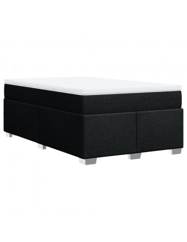 Giroletto a Molle con Materasso Nero 120x200 cm in Tessuto