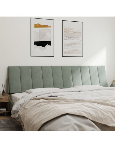 Cuscino Testiera Grigio Chiaro 200 cm in Velluto