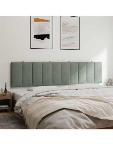 Cuscino Testiera Grigio Chiaro 200 cm in Velluto