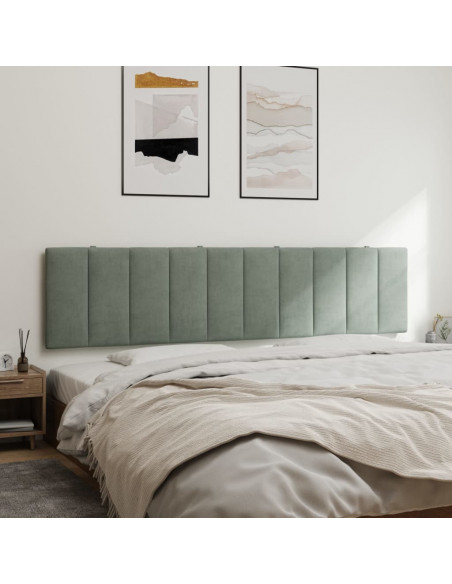 Cuscino Testiera Grigio Chiaro 200 cm in Velluto