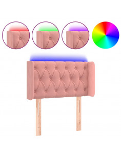 Testiera a LED Rosa 83x16x78/88 cm in Velluto 2