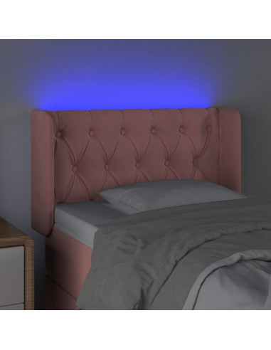 Testiera a LED Rosa 83x16x78/88 cm in Velluto