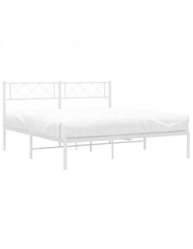 Giroletto con Testiera Metallo Bianco 120x190 cm