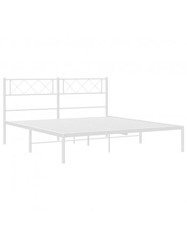 Giroletto con Testiera Metallo Bianco 120x190 cm