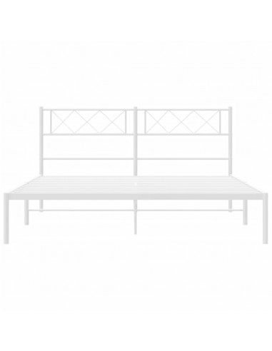 Giroletto con Testiera Metallo Bianco 120x190 cm