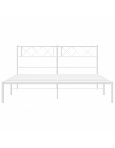 Giroletto con Testiera Metallo Bianco 120x190 cm