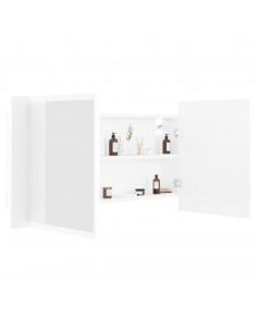 Armadietto a Specchio con Luci LED Bianco 90x12x45 in Acrilico 2