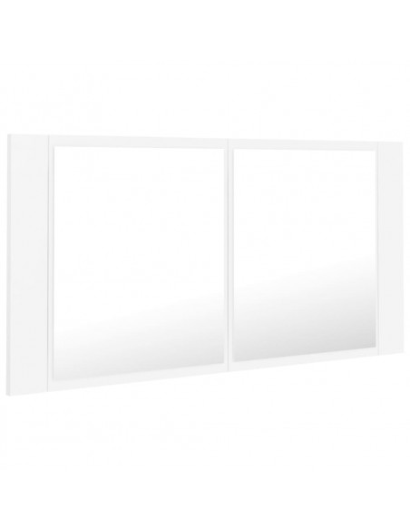 Armadietto a Specchio con Luci LED Bianco 90x12x45 in Acrilico