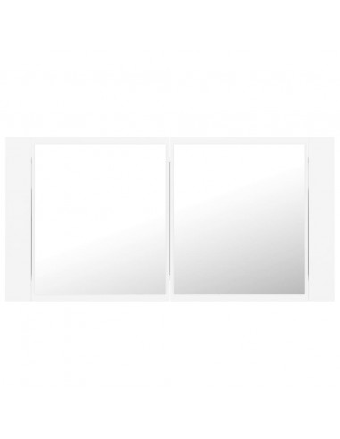 Armadietto a Specchio con Luci LED Bianco 90x12x45 in Acrilico