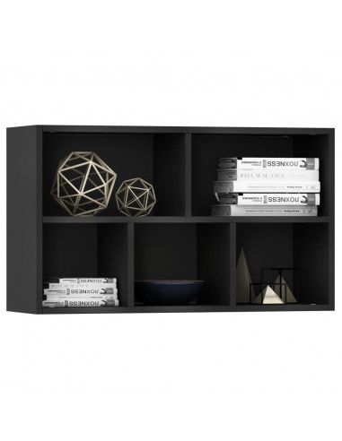 Libreria/Credenza Nera 50x25x80 cm in Legno Multistrato