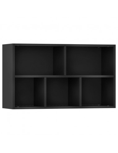 Libreria/Credenza Nera 50x25x80 cm in Legno Multistrato