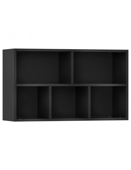 Libreria/Credenza Nera 50x25x80 cm in Legno Multistrato