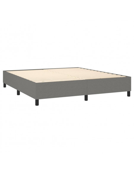 Giroletto a Molle con Materasso Grigio Scuro 180x200 cm Tessuto