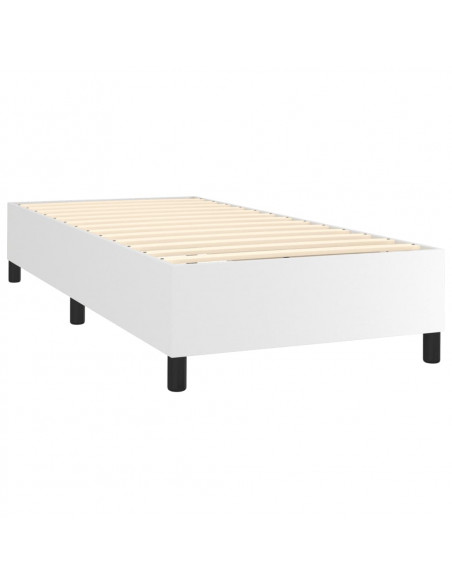 Giroletto Molle con Materasso e LED Bianco 90x190 cm Similpelle