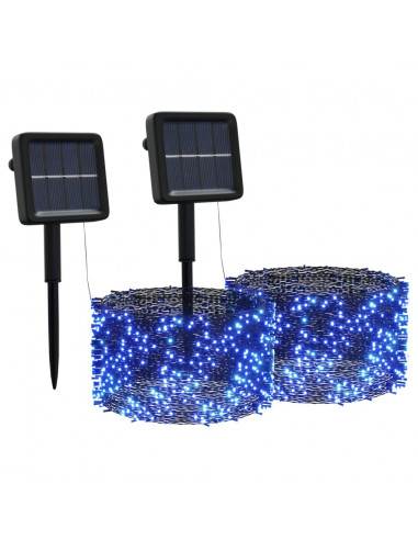 Luci Solari Fatate 2 pz 2x200 LED Blu Interni Esterni