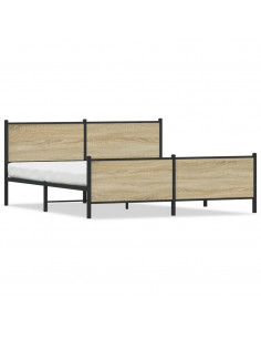 Giroletto senza Materaso in Metallo Rovere Sonoma 180x200 cm 2