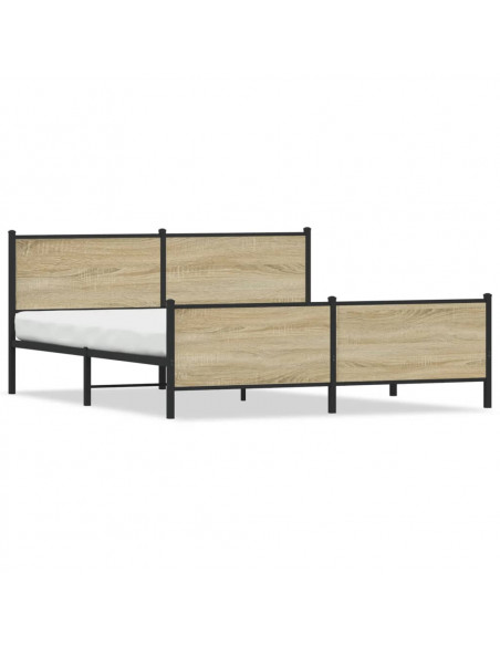 Giroletto senza Materaso in Metallo Rovere Sonoma 180x200 cm