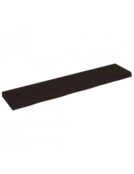 Ripiano Marrone Scuro 140x30x(2-6) cm Massello Rovere Trattato