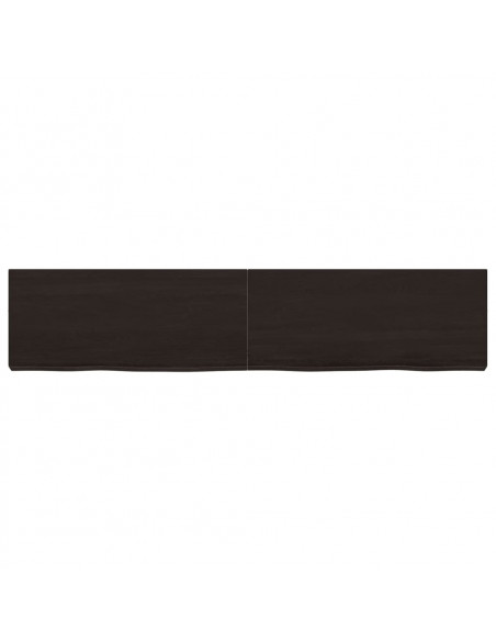 Ripiano Marrone Scuro 140x30x(2-6) cm Massello Rovere Trattato