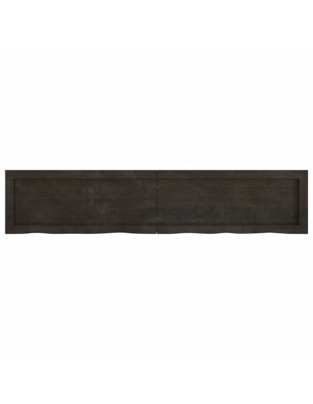Ripiano Marrone Scuro 140x30x(2-6) cm Massello Rovere Trattato
