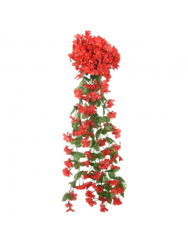 Ghirlande Fiori Artificiali 3 pz Rosso 85cm