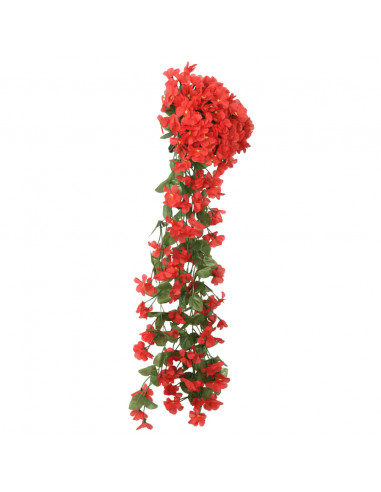 Ghirlande Fiori Artificiali 3 pz Rosso 85cm