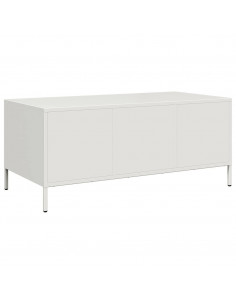 Tavolino Bianco 101,5x50x43,5 cm in Acciaio Laminato a Freddo 2