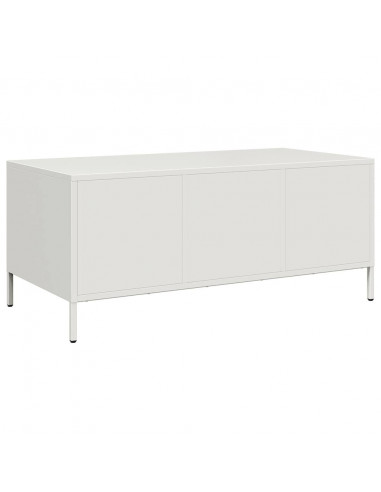 Tavolino Bianco 101,5x50x43,5 cm in Acciaio Laminato a Freddo