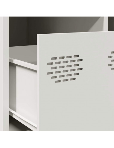 Tavolino Bianco 101,5x50x43,5 cm in Acciaio Laminato a Freddo