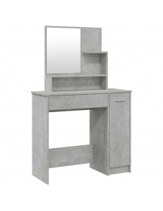 Toeletta con Specchio Grigio Cemento 86,5x35x136 cm 2