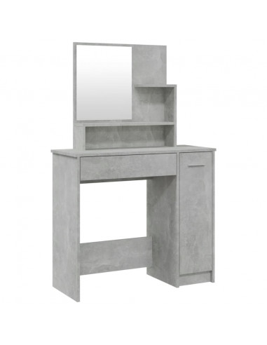 Toeletta con Specchio Grigio Cemento 86,5x35x136 cm