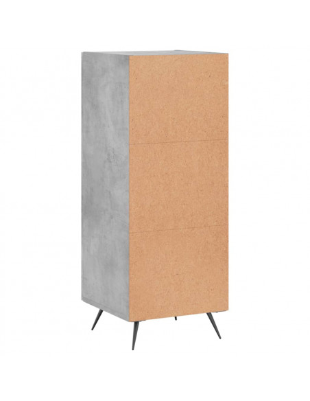 Credenza Grigio Cemento 34,5x34x90 cm in Legno Multistrato
