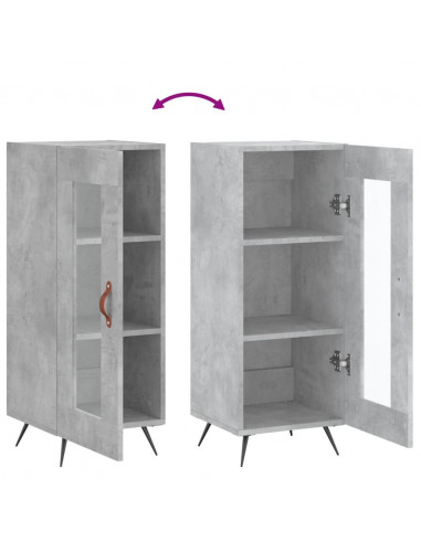 Credenza Grigio Cemento 34,5x34x90 cm in Legno Multistrato