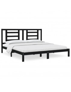 Giroletto Nero in Legno Massello di Pino 200x200 cm 2