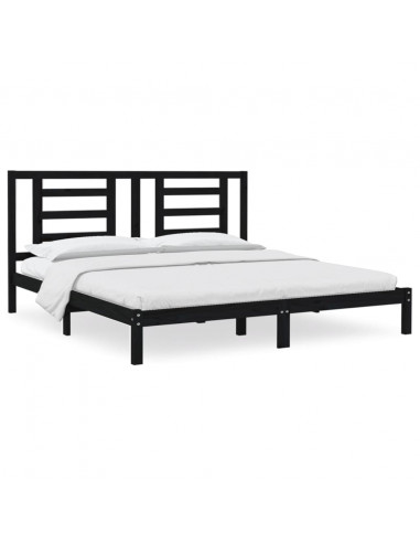 Giroletto Nero in Legno Massello di Pino 200x200 cm