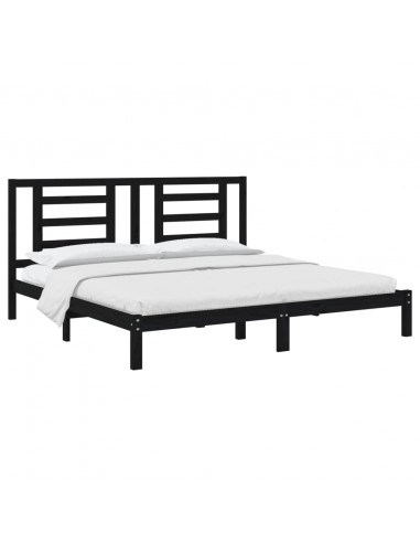 Giroletto Nero in Legno Massello di Pino 200x200 cm