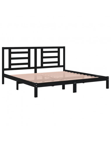 Giroletto Nero in Legno Massello di Pino 200x200 cm