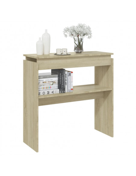 Tavolino Consolle Rovere Sonoma 80x30x80cm in Legno Multistrato