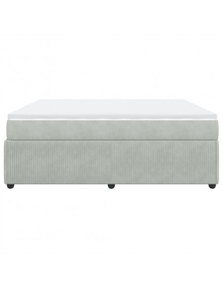 Giroletto a Molle con Materasso Grigio Chiaro 200x200cm Velluto